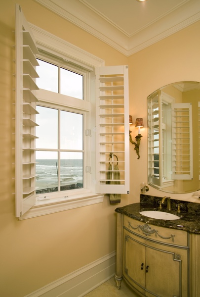 Plantation shutters in Dallas coastal home